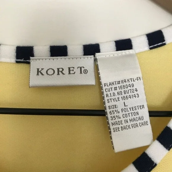 Koret Yellow Nautical Sailboat Cadigan Sweater - Large - Picture 4 of 5